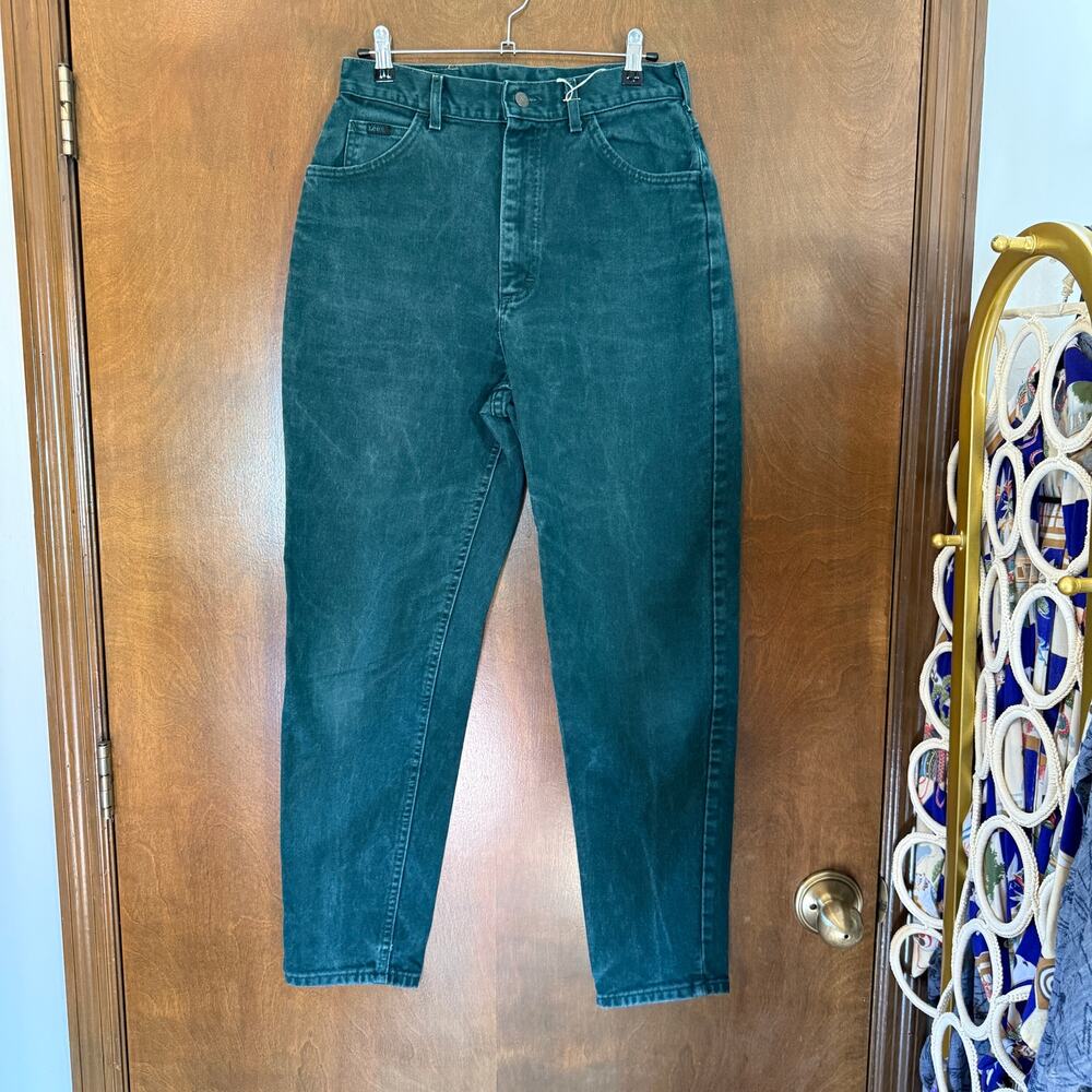 1980s vintage Lee 100% cotton green denim mom jeans size 29